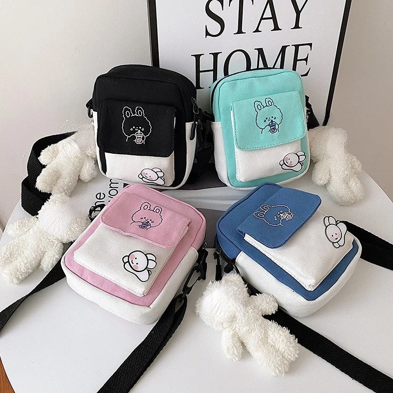 Canvas Small Shoulder Bag Mini Crossbody Messenger Women