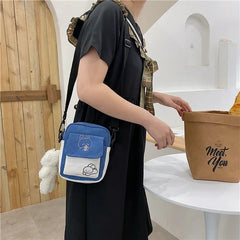 Canvas Shoulder Women's Bag Small Messenger Crossbody Bag Cotton Cloth