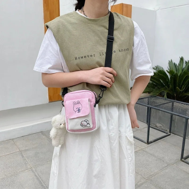Canvas Small Shoulder Bag for Women