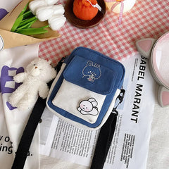 Canvas Small Shoulder Bag for Women