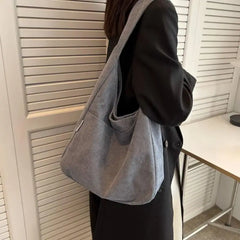 Corduroy Shoulder Tote Bag Large Capacity Handbag Women