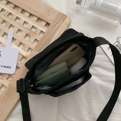 Canvas Crossbody Bags for Girls with Frog Pendant