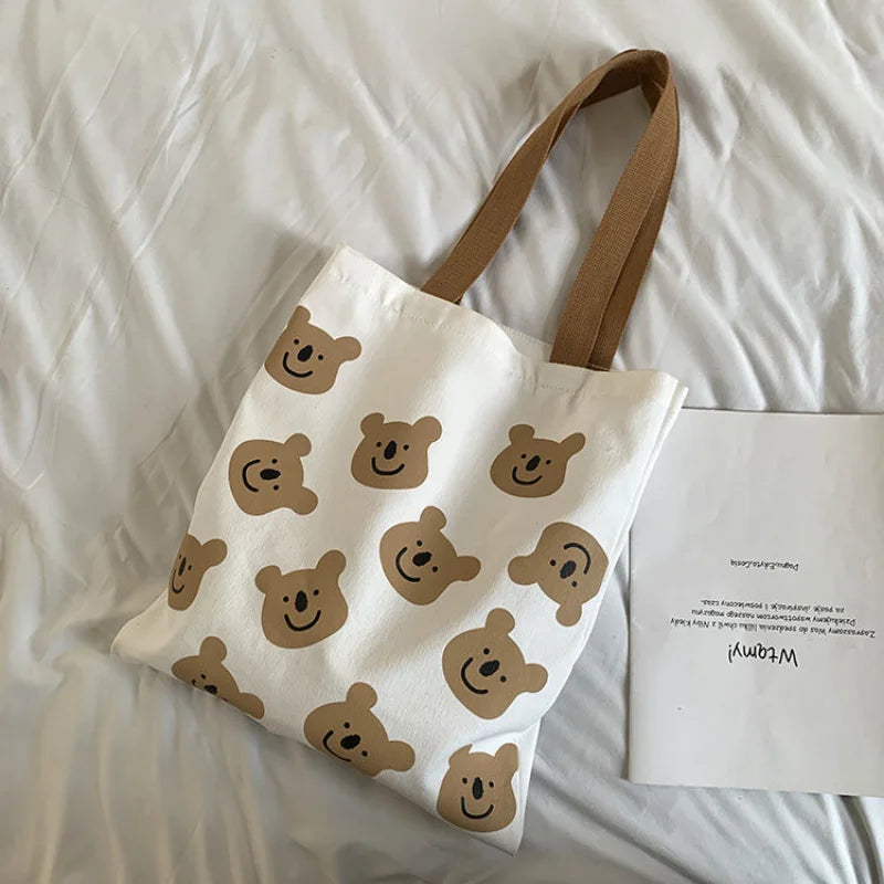 Canvas Student Women Shoulder Small Purses Handbags High Tote Shopping