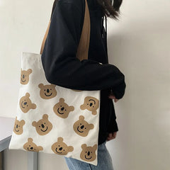 Canvas Student Women Shoulder Small Purses Handbags High Tote Shopping