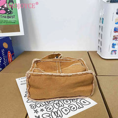 Canvas Book Bag Vintage Literary Ladies Cloth Handbags Casual Adjustable Strap