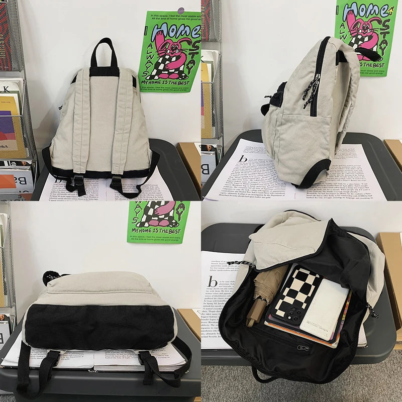Canvas Teenage Girls Student Backpacks Women Laptop Backpack Female Travel
