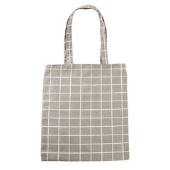 Plaid Canvas Tote Bag Eco Shopping Handbag Large Capacity