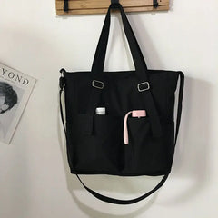 Canvas Tote Bag Women Handbag Girl Shopper Waterproof Crossbody Bags
