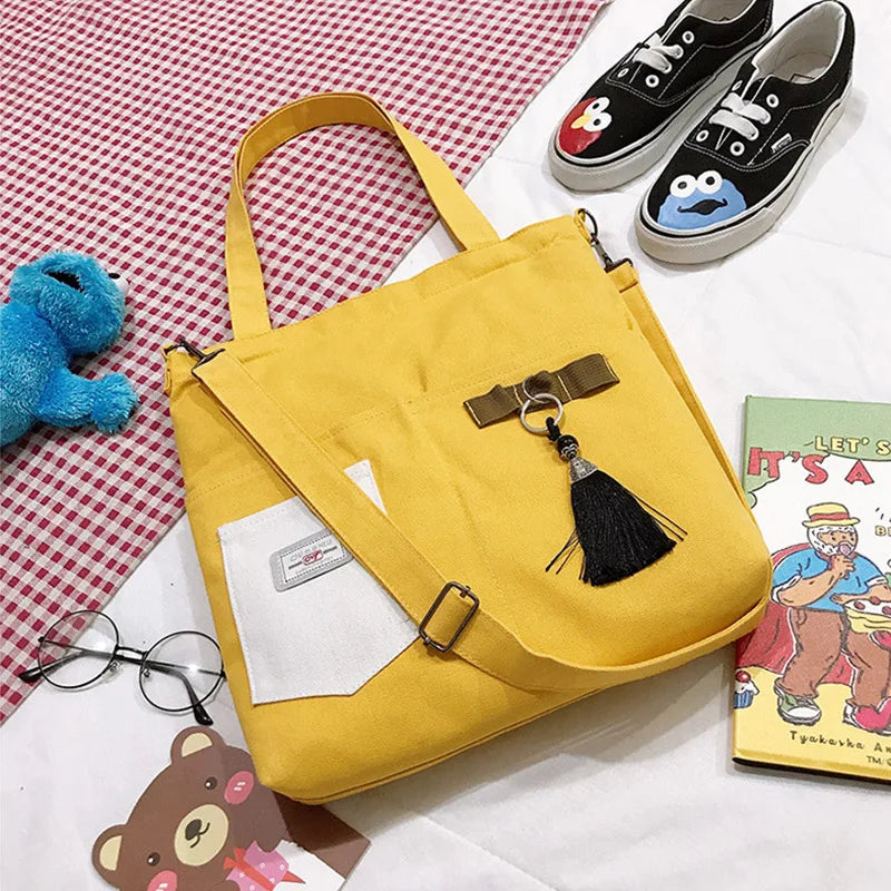Canvas Tote Bag Women Shopper Bags Handbag Casual Large Capacity