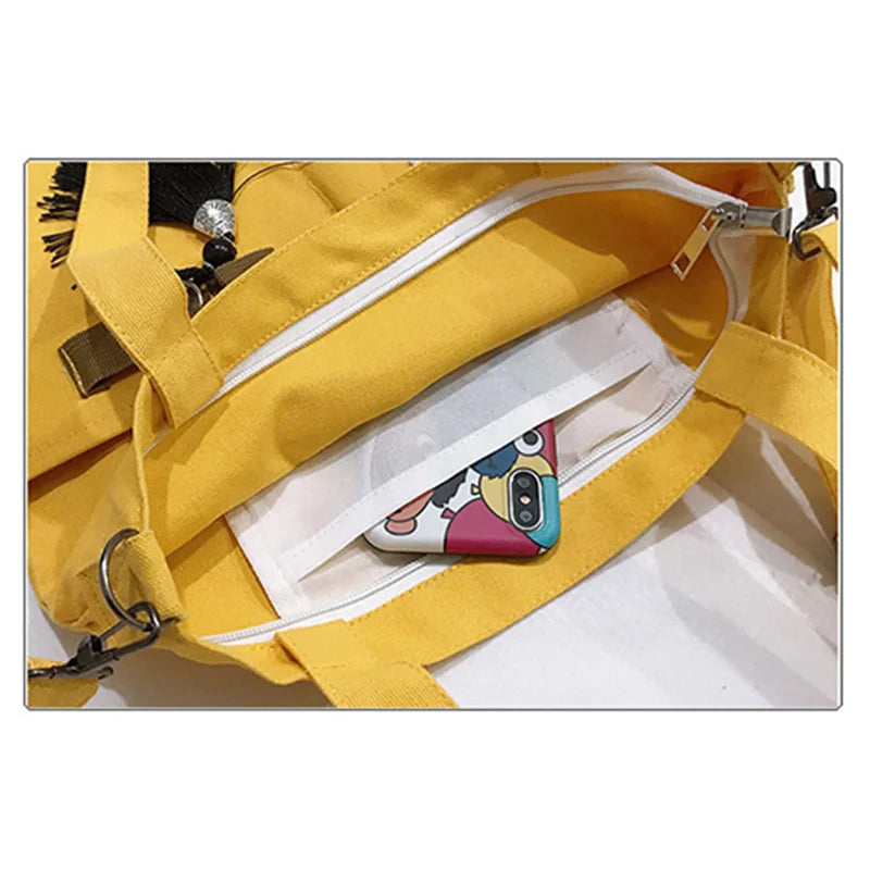 Canvas Tote Bag Women Shopper Bags Handbag Casual Large Capacity