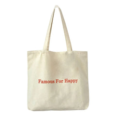 Women's Canvas Tote Bag Solid Shoulder Zipper Reusable Shopping