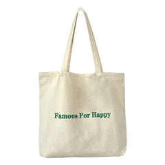 Women's Canvas Tote Bag Solid Shoulder Zipper Reusable Shopping