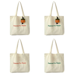 Women's Canvas Tote Bag Solid Shoulder Zipper Reusable Shopping