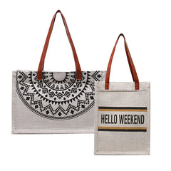 National Style Canvas Tote Bag Women's Shoulder Handbag