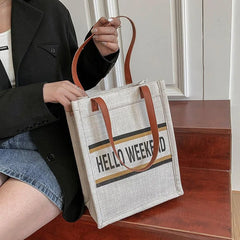 National Style Canvas Tote Bag Women's Shoulder Handbag
