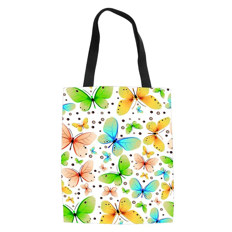 Colorful Butterflies Print Tote Bags for Women