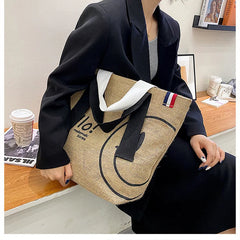 Canvas Tote Bags Handbags for Woman Cotton and Linen Printed Casual Shopping Bag