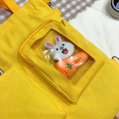 Canvas Tote Bags Women Shopper Handbags Cartoon Rabbit Carrot