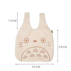 Corduroy Tote Bag for Women Cartoon Print Large Handbag