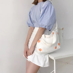 Canvas Tote Purse for Women Girls Casual Crossbody Bag