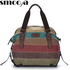 Striped Womens Handbag Rainbow Shoulder Bag Casual Crossbody Bag