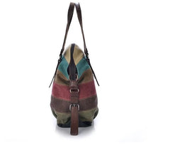 Striped Womens Handbags Rainbow Shoulder Bag Casual Crossbody Bag