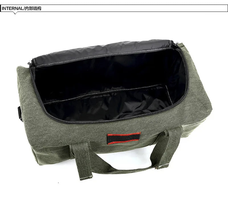 Canvas Travel Bag Weekend Bag Large Capacity Overnight Bag