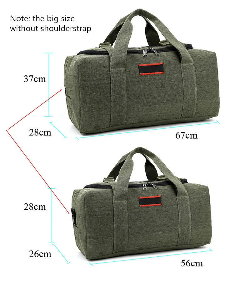 Canvas Travel Bag Weekend Bag Large Capacity Overnight Bag