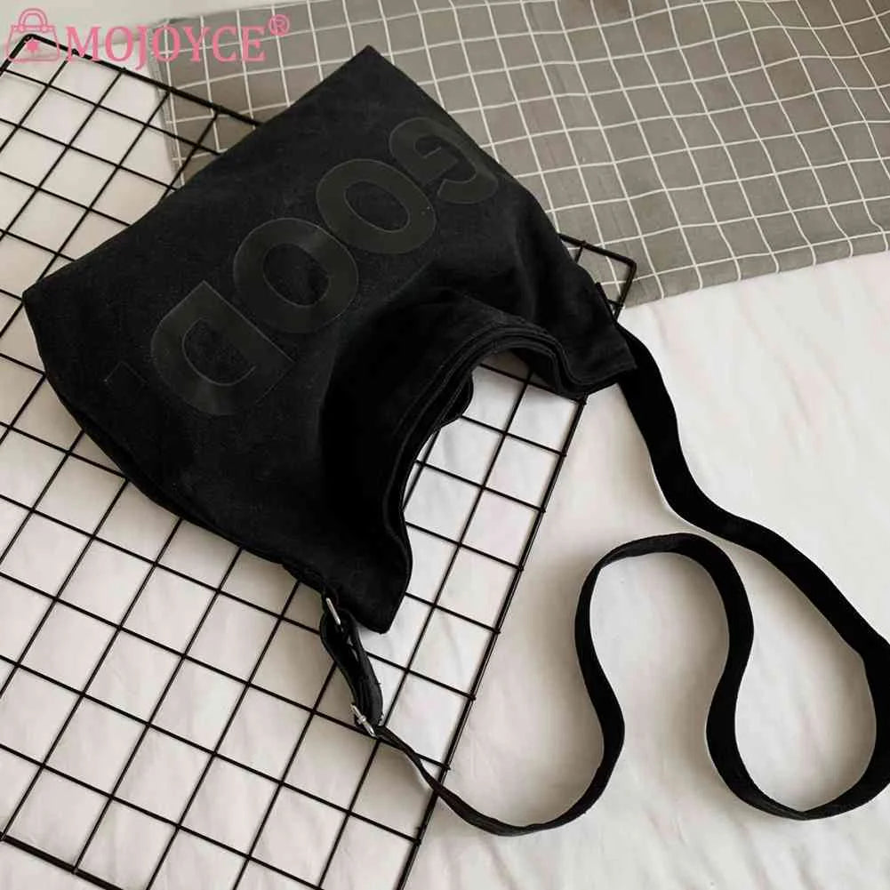 Canvas Underarm Bag Large Capacity Letter Printed Ladies Handbags