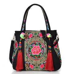 Vintage Embroidery Handbag Women Ethnic Embroidered Shoulder Tote Messenger Bag