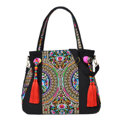 Vintage Embroidery Handbag Women Ethnic Embroidered Shoulder Tote Messenger Bag