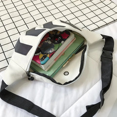 Reflective Canvas Waist Bag for Couple Outdoor Sports
