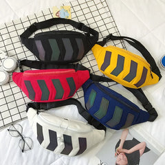Reflective Canvas Waist Bag for Couple Outdoor Sports