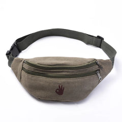 Canvas Waist Bag Crossbody Purse Functional Fanny Pack