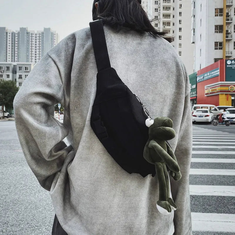Canvas Waist Bags Fanny Packs Cross Body Belt Bag Harajuku Students Hand