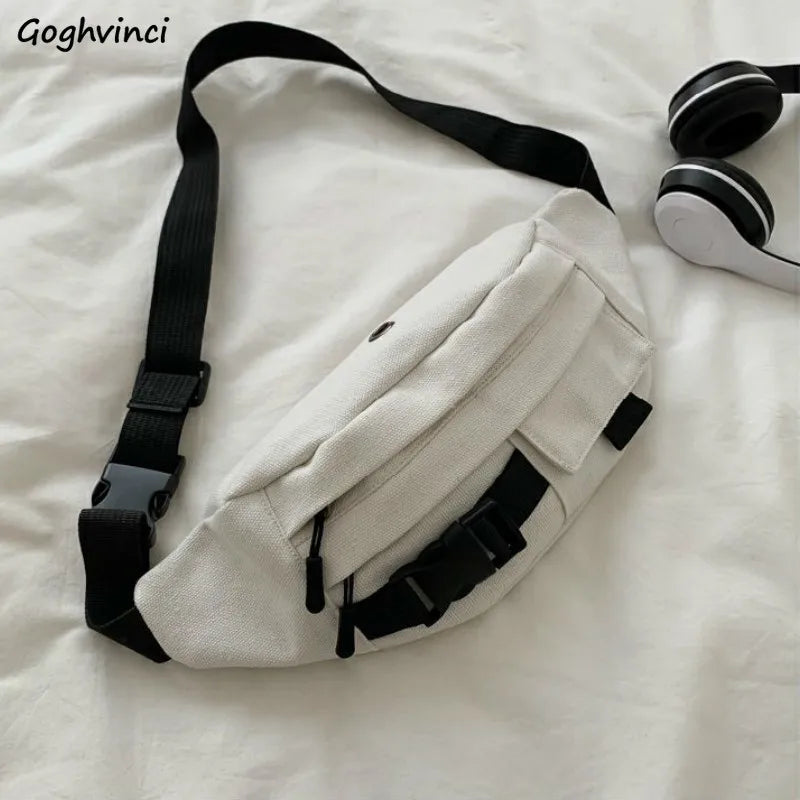 Canvas Waist Bags Fanny Packs Cross Body Belt Bag Harajuku Students Hand