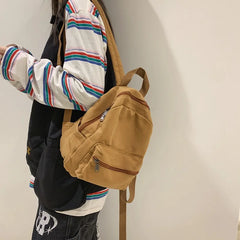 Canvas Women Backpack Small School Bag for Teenager Girls