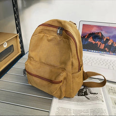 Canvas Women Backpack Small School Bag for Teenager Girls