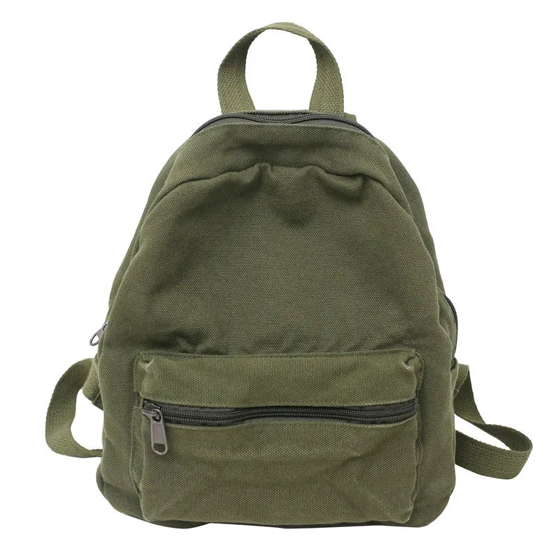 Canvas Women Backpack Small School Bag for Teenager Girls