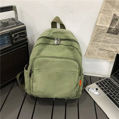 Canvas Small School Backpacks Women Zipper Travel Bagpack Solid Casual Schoolbag