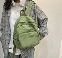 Canvas Small School Backpacks Women Zipper Travel Bagpack Solid Casual Schoolbag