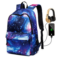 Canvas Women Backpacks USB Charging Backpack School Bags for Teenagers