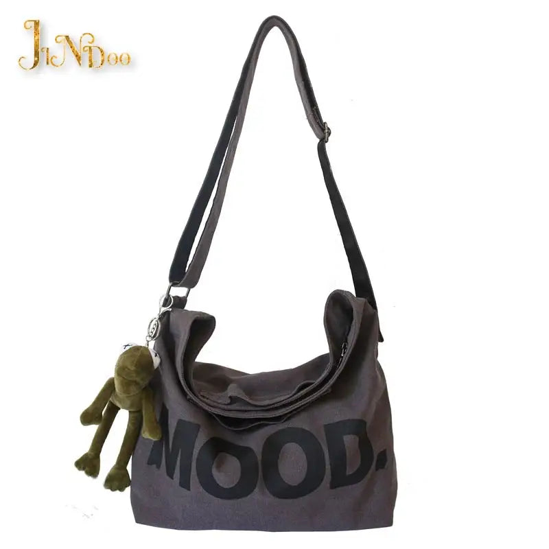 Canvas Women Messenger Bag Vintage Shoulder Satchels Harajuku Hip Hop