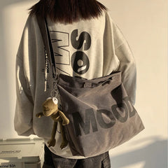 Canvas Women Messenger Bag Vintage Shoulder Satchels Harajuku Hip Hop Large Stud