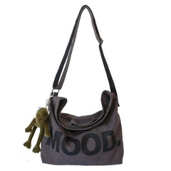 Canvas Women Messenger Bag Vintage Shoulder Satchels Harajuku Hip Hop Large Stud