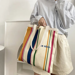 Canvas Women Shoulder Bag Female Student Tote Shopper Bag Large Vintage Bookbag