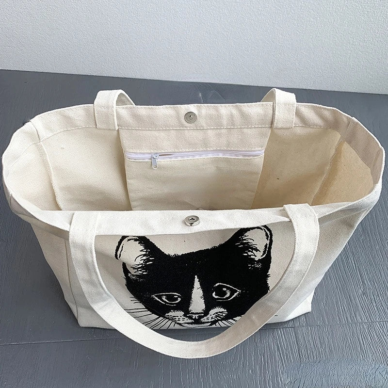 Canvas Women Shoulder Bag Large Bookbag Cotton Cloth Japanese Woman Handbags