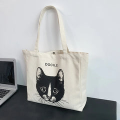 Canvas Women Shoulder Bag Large Bookbag Cotton Cloth Japanese Woman Handbags