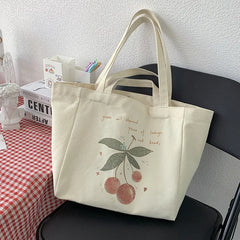 Canvas Women Shoulder Bag Japanese Female Tote Shopper Bags