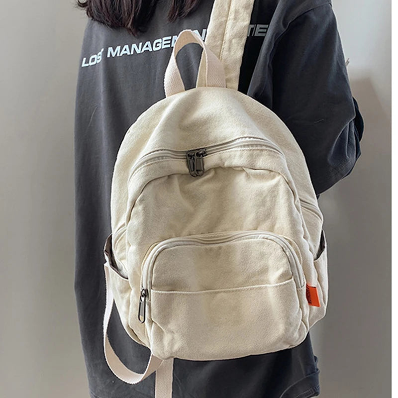 Vintage Canvas Small Backpack for Women